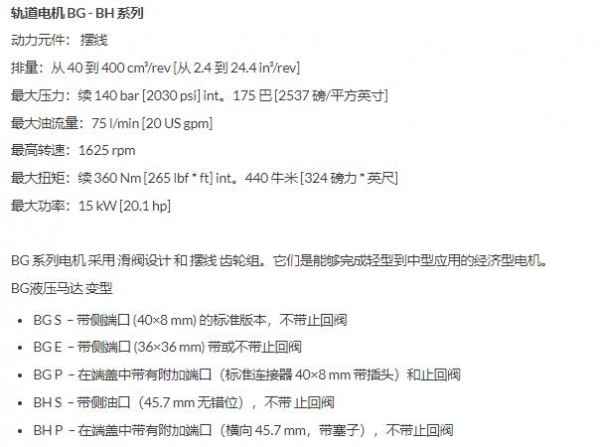 SAMHYDRAULIK 液壓馬達BGS SAM系列