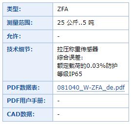 Lorenz 拉伸和壓縮稱重傳感器ZFA系列